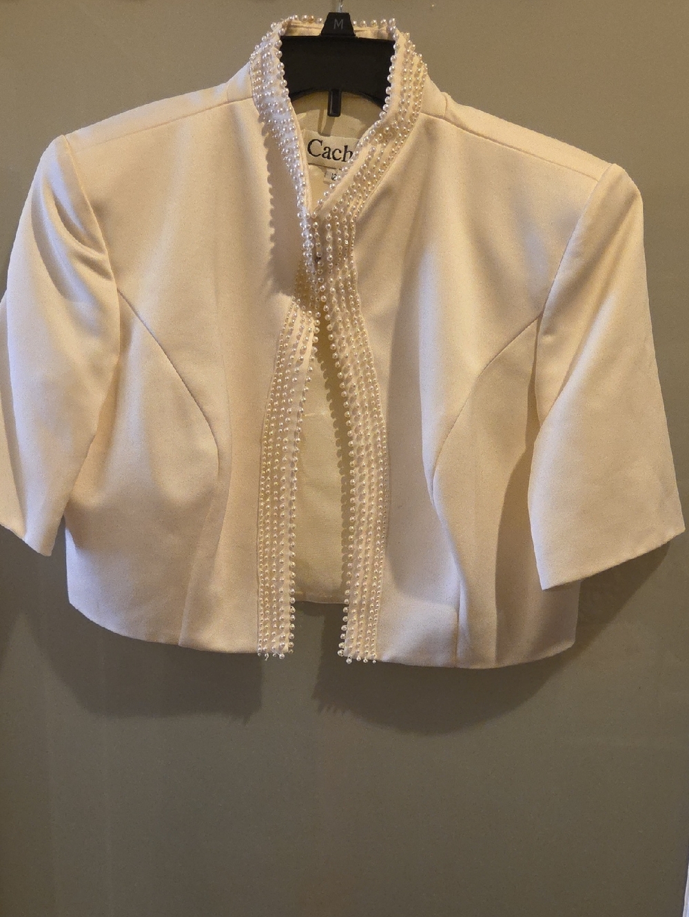 Cache Pearl-Trim Cropped Jacket